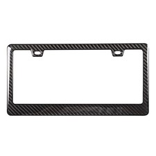 Usa Size Carbon Fiberabs License Plate Frame Cover 2 Hole W Screws Caps