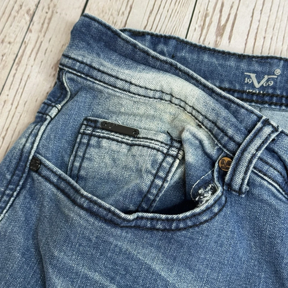 Versace 19V69 Abbigicatedo Sportivo SRL синий джинсовой ткани шорты мужские 30 искусственно состаренный - Изображение 4 из 4