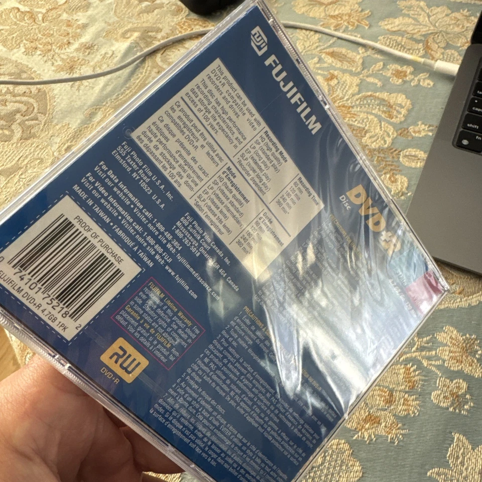 New/Sealed - 3 PACK Fujifilm DVD-R 4.7 GB 120 Min Data & Video 4x Recordable Lot - Image 2 of 3