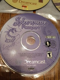 Shenmue Game Dreamcast 2000  All 4 Discs 1,2 & 3 & Passport - Tested 
