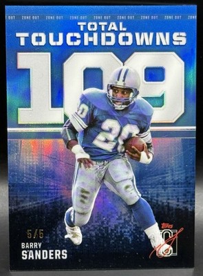 2024 Topps Zone Out Total TDs BLUE Refractor Barry Sanders 5/5 LAST ONE NM+ RARE