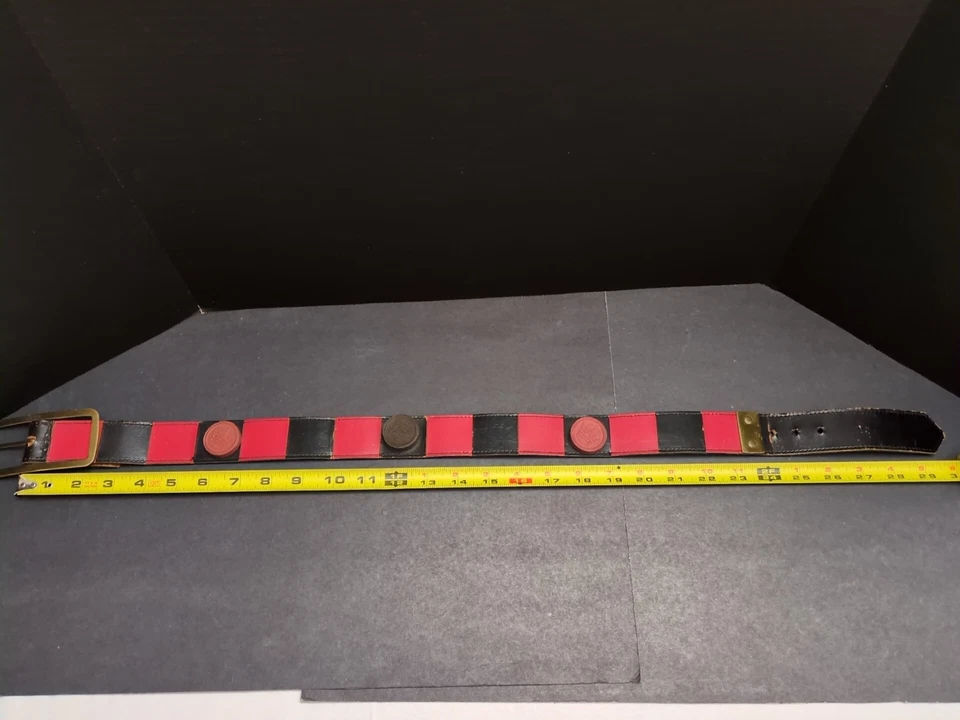 Diseño de cinturón vintage años 50 a cuadros en tablero de ajedrez - appx 30" Foto 2 de 4