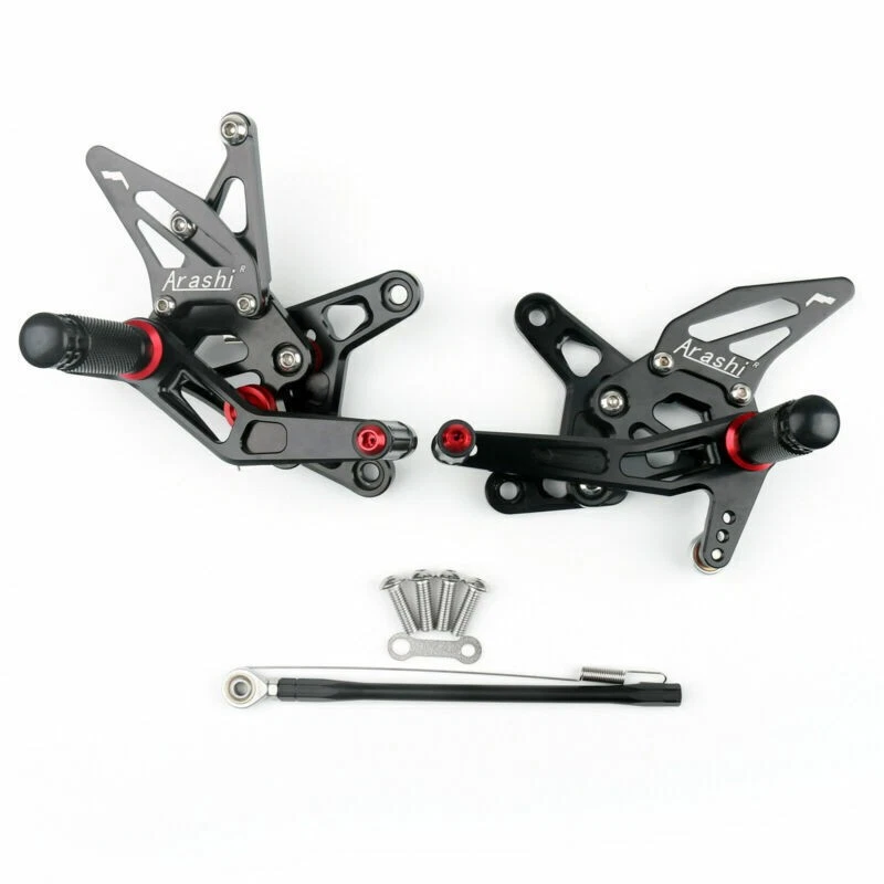 Repose pieds commandes reculées noir pour Kawasaki ZX6R ZX-6R 2007-2008 Black E3 - Photo 2/4