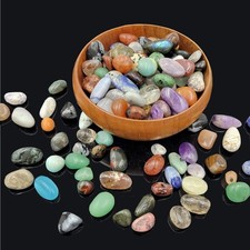 100Pcs  0.7lb Bulk Gemstones and Crystals Set,25Types Tumbled Polished Ston...