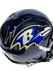 Ray Lewis Autographed Baltimore Ravens Speed Mini Helmet BAS Witnessed/Cert