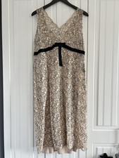 Stunning Beige Black Lace Babydoll Occasion Whimsy Dress - Principles - Size 16