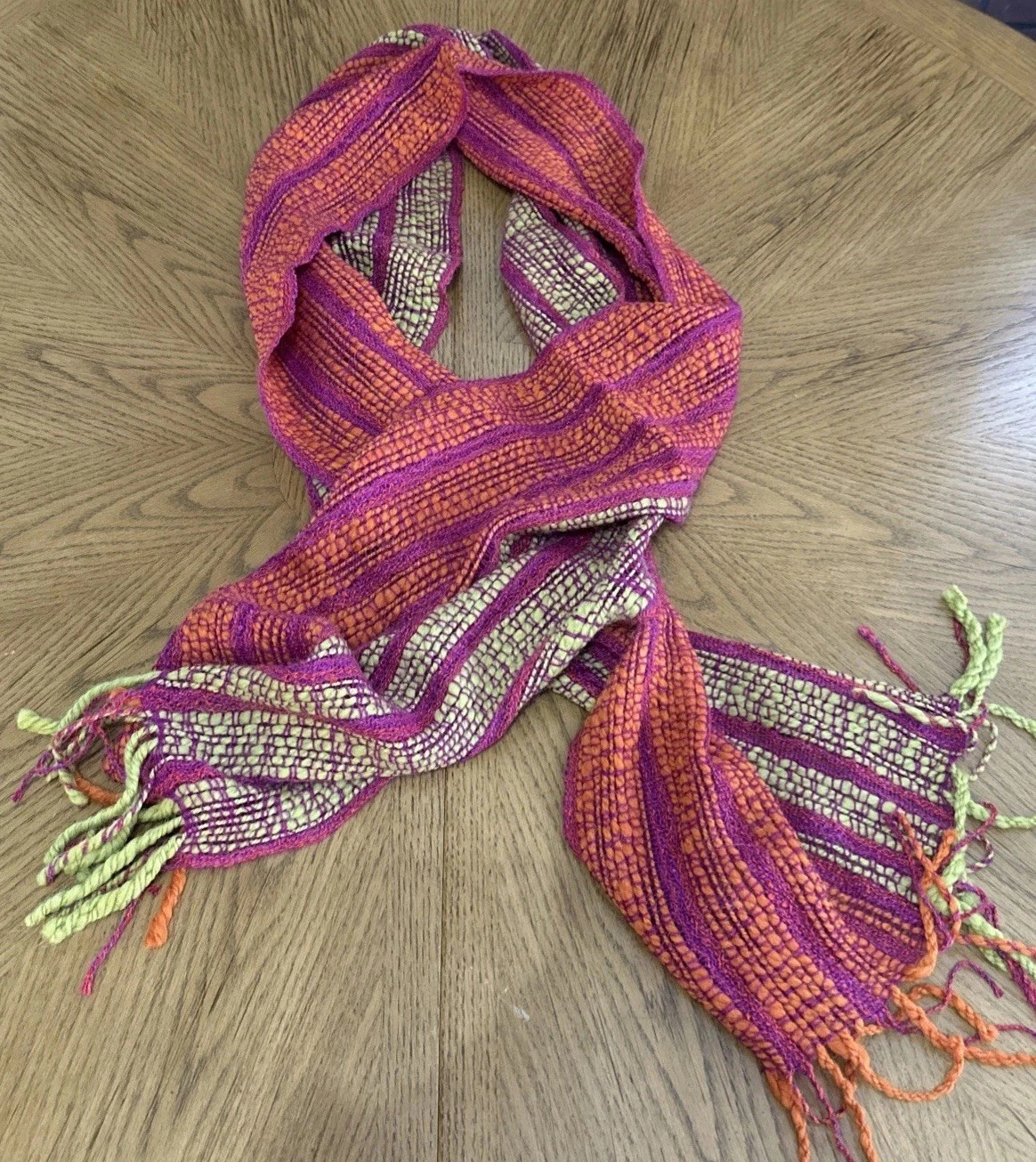 NWOT Milhua Alpaca Striped Scarf Bright Colorful Soft