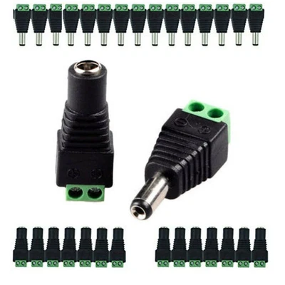CCTV CAMERA Power Balun Connector Cable Adapter Jack Plug 12V DC Male Female LOT - Image 1 of 4