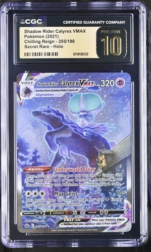 Pokemon Shadow Rider Calyrex VMAX Chilling Reign 205 CGC 10 Pristine 205/198