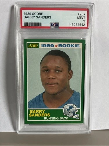 1989 Score - 1989 Rookie Barry Sanders #257 (RC) PSA 9 MT