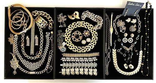 40 Piece High-End Jewelry Lot GOLD PLATE GOLD TONE Tory Burch C. Trifari Bittar