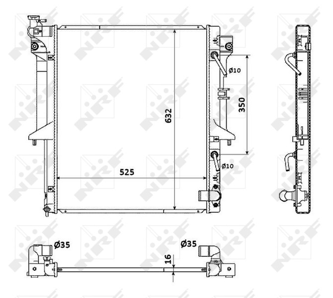 NRF 53909 Radiator, engine cooling for MITSUBISHI