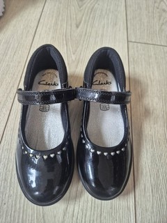 Girls Black Patent School Shoes From Clarks Size 11F