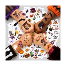 140 Halloween Temporary Tattoos for Kids Adults Spooky Fun Designs
