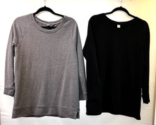 OLD NAVY 2 WOMENS MEDIUM PETITE TUNIC SWEATSHIRTS 1-GREY  1-BLACK