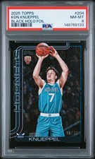 2025 TOPPS BLACK HOLO FOIL #204 KON KNUEPPEL ROOKIE RC 10/10 PSA 8