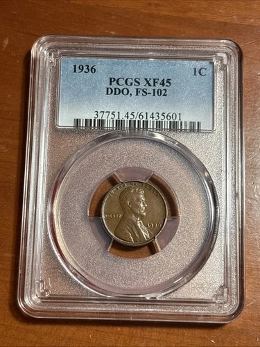 1936 DDO FS-102 Type 2 Double Doubled Die Obverse Lincoln Cent PCGS XF45