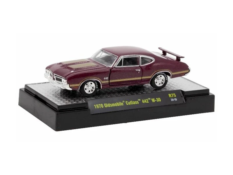 OLDSMOBILE Cutlass 442 W-30 - 1970 - burgndy - M2 1:64 - Immagine 3 di 4