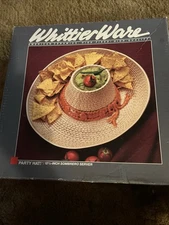 Brand New In Box Whittier Ware 12.50” Sombrero Party Hat Chip And Dip Server