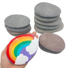 Painting Rocks 12 PCS Extra Large 3.3"-4.8" Flat Natural River Stones - DIY