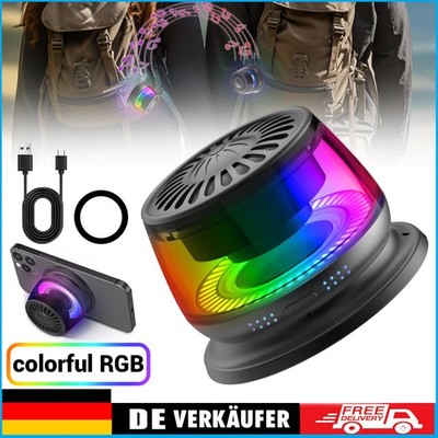 Magnetischer Bluetooth Lautsprecher Tragbarer Mini Speaker RGB TWS Magnetring