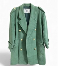 Rare BURBERRY 90s Cashmere Angora Blend Gold Button Long Coat