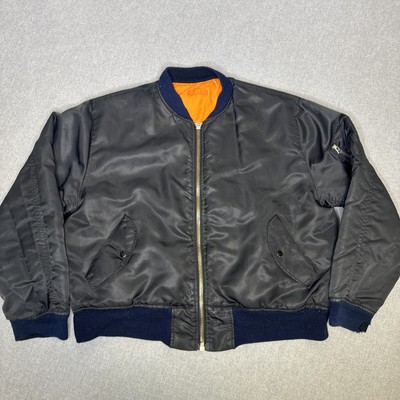 ジャケット・アウター 00s MA-1 flightjacket bomber reversible MA-1 Reversible Bomber Flight Jacket Black Orange Mens Large | eBay