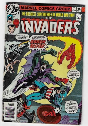 INVADERS # 7 __1ST APP OF BARON BLOOD__KEY MARVEL COMICS__VERY GOOD MINUS