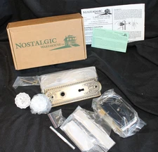 Nostalgic Warehouse Meadows  Plate Crystal Knob Antique Brass Mortise BRAND NEW!