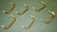 6 Vintage Solid Brass Drawer Pull Handles 3" Center-to-Center Mid-Century Modern