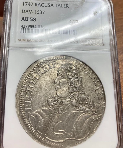 1747 Ragusa Taler Tallero NGC AU58 TOP POP RARE