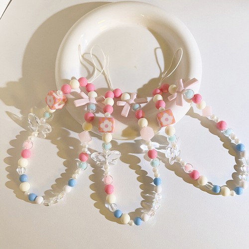 Bowkont Beads Phone Chain Love Bear Hanging Rope Camera Lanyard Wrist Straps - 第 1/17 張圖片
