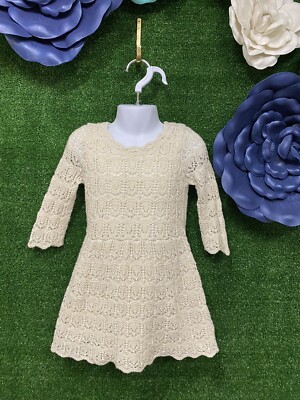 cat and jack target size 4T beige toddler crochet dress