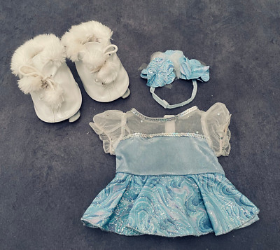 Build a Bear Winterkleidung blau Eislaufkleid, Stirnband & Schlittschuhe (7)