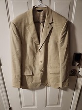 Andrew Fezza Signiture Collection Blazer Jacket Mens Sz 42R Tan 3 Button