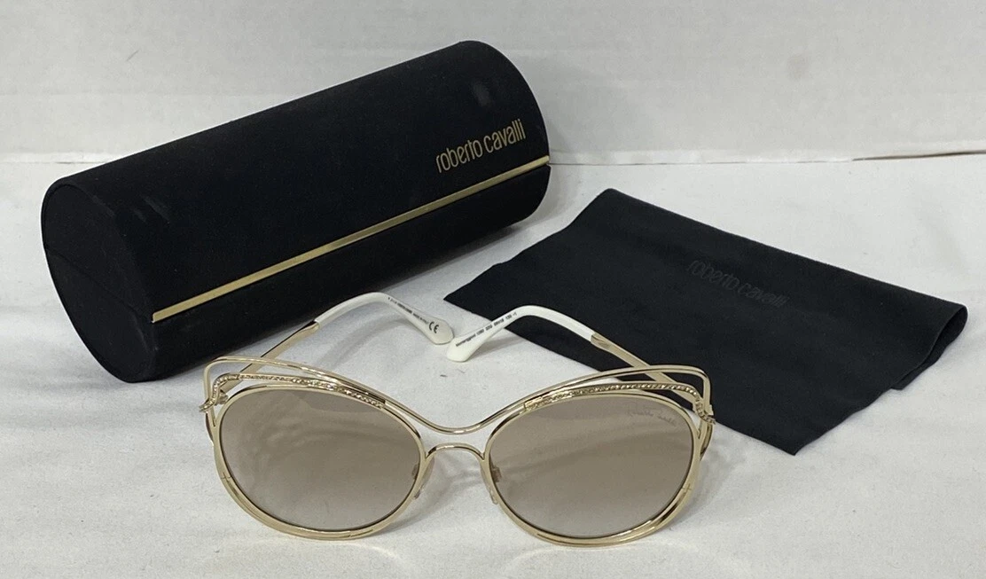 RARE Roberto Cavalli Maia 152S Vintage Snake Sunglasses Gold Mirror with CASE Roberto Cavalli Snake Gold Sunglasses for Women for sale | eBay main image 4