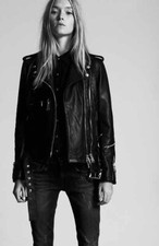 R13 Shrunken Punk Leather Moto Jacket. Size Small.