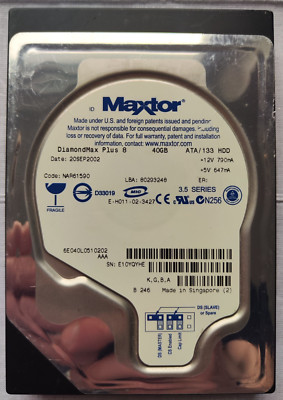MAXTOR HDD 40GB -IDE- NAR61590 PCB: 301548100 APOLLO SFF 3402-6145 TS-M-8V01C #6