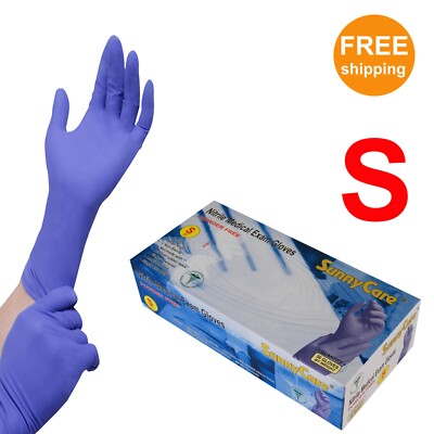 50pcs #8701 SunnyCare 12'' Nitrile Exam Glove High Risk Heavy Duty 8mil - Small