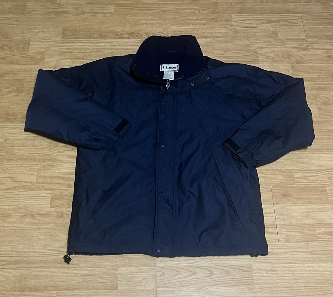 LL Bean Mens Medium Tall Jacket Nylon Shell Thermal Insulated Full Zip