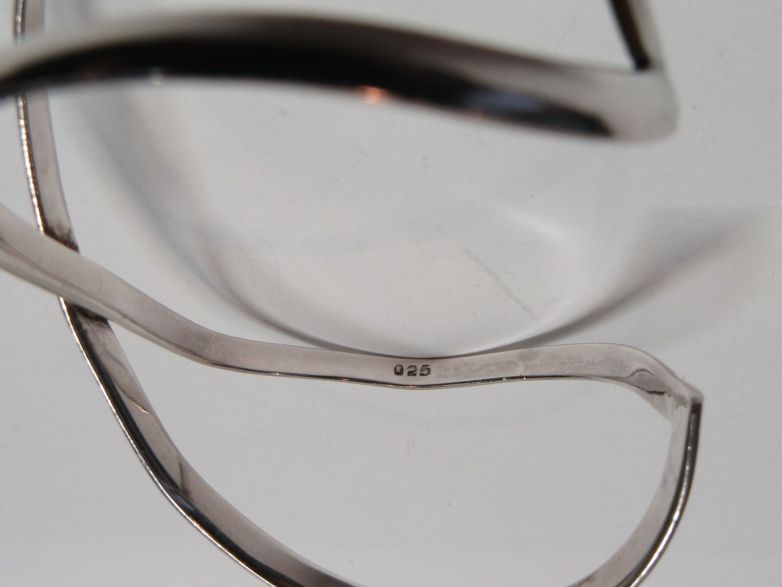 Solid 925 Sterling Silver Cuff Bangle Bracelet Fo… - image 11