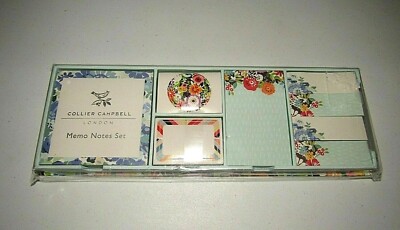COLLIER CAMPBELL LONDON SUMMERTIME BLUE FLORAL PATCH MEMO NOTE SET