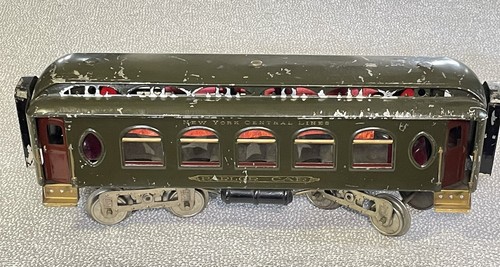 Pre-war Lionel Train Standard Gauge Parlor Car 18 Olive Green NY Central Lines