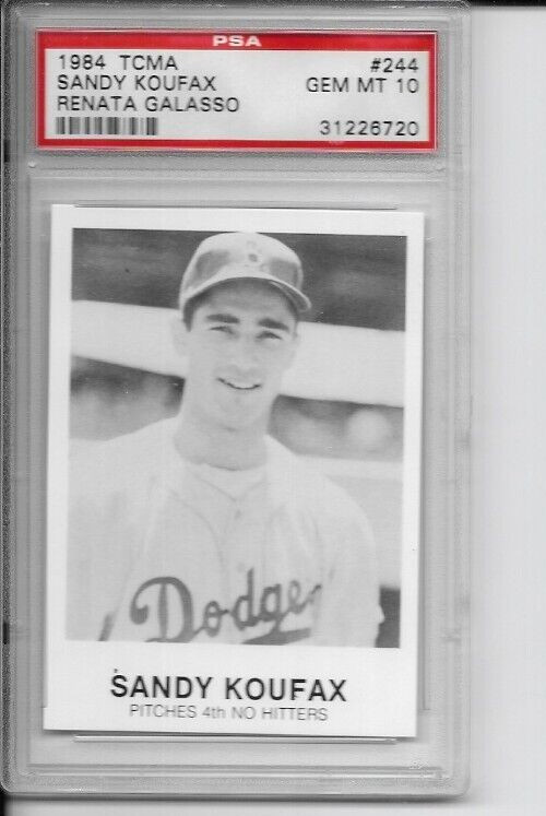 1984 tcma Sandy Koufax Renata Galasso psa 10 pop 3 Dodgers baseball card #244