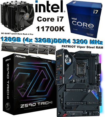 Bundle Intel Core i7 11700K ASRock Z590 TAICHI 128GB DDR4 RAM BQ