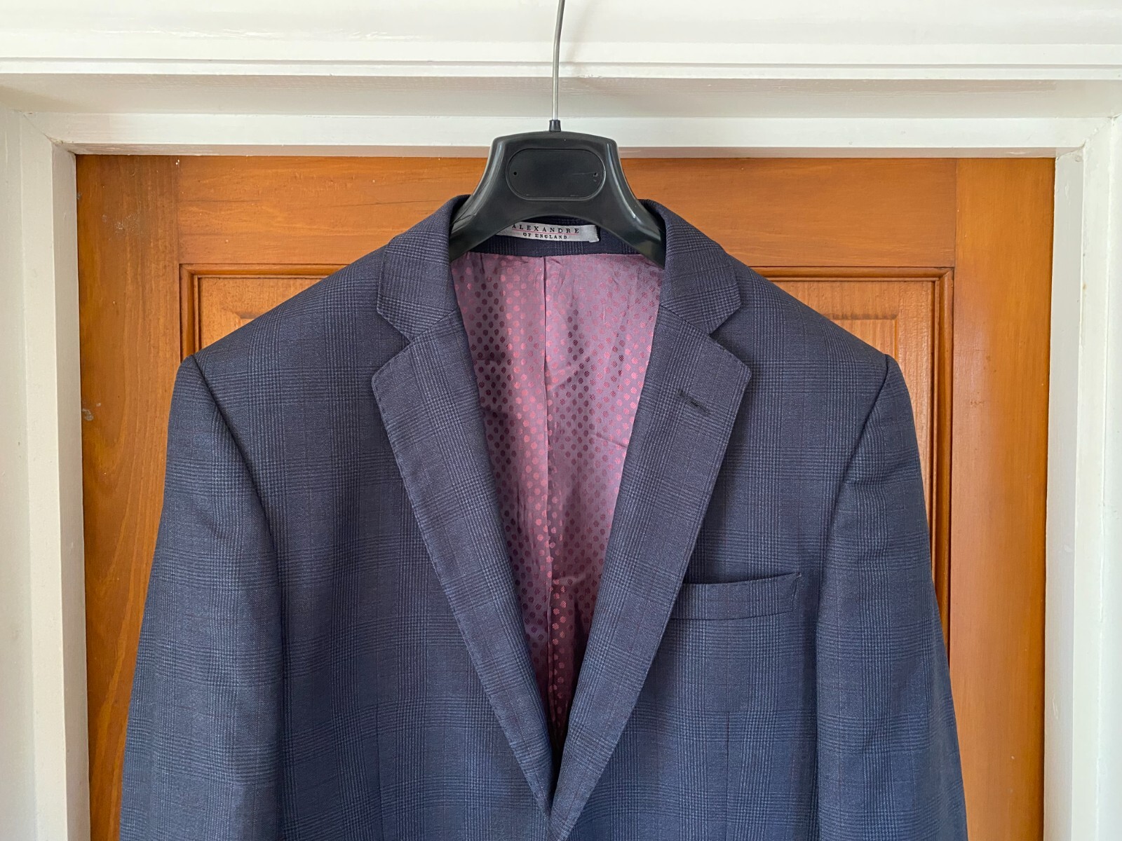 Giacca tuta blazer Alexandre of England grigio check 100% lana 38 R fila Savile