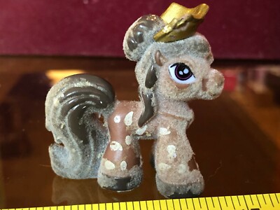 Pony in my Pocket Dark Brown Horse Pony Toy Mini Animal Furry Fur Coming Off