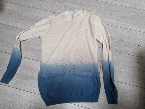 Topman Waffle Knit Jumper XS Blue 