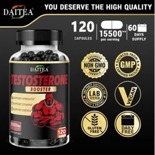 Natural Testosterone for Men – Boost Strength, Stamina & Muscle Growth – 120 Cap