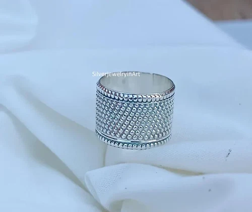 Flower Band Ring, Handmade Ring, Wedding Band, Silver Band Ring, 925   All size